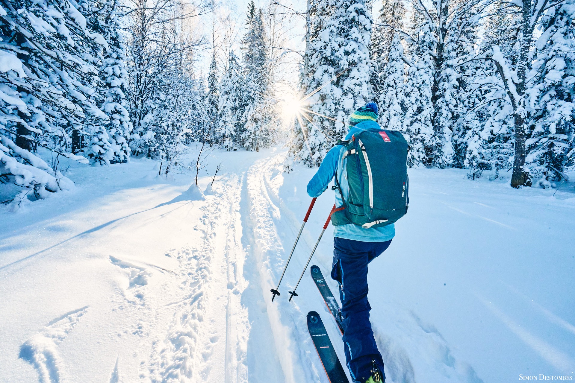 Ski touring in Ridder snowy forest, Altai Kazakhstan