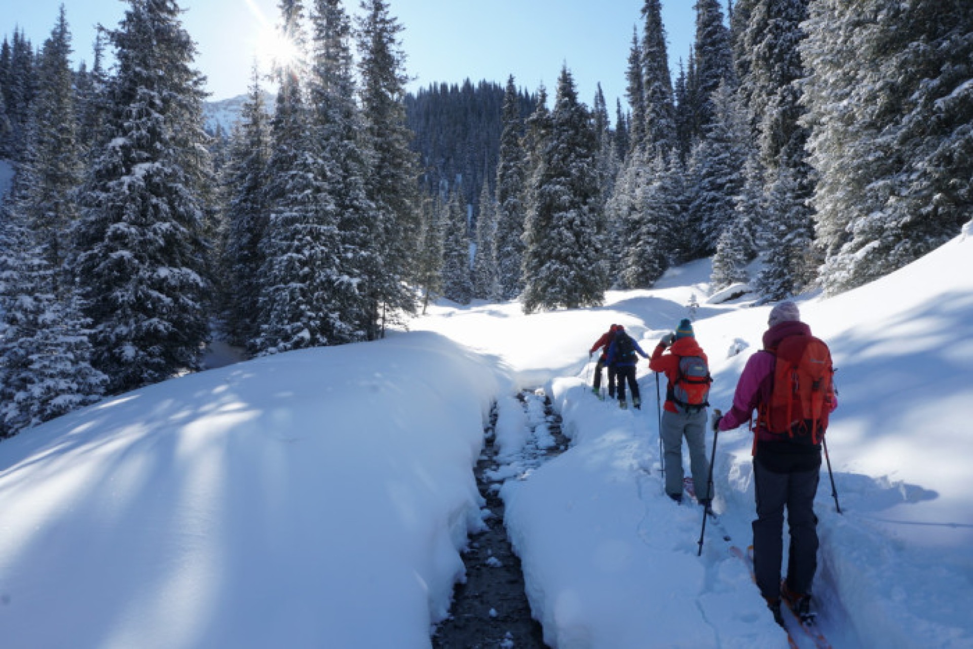 skitour in the forest in Almaty, Kazakhstan