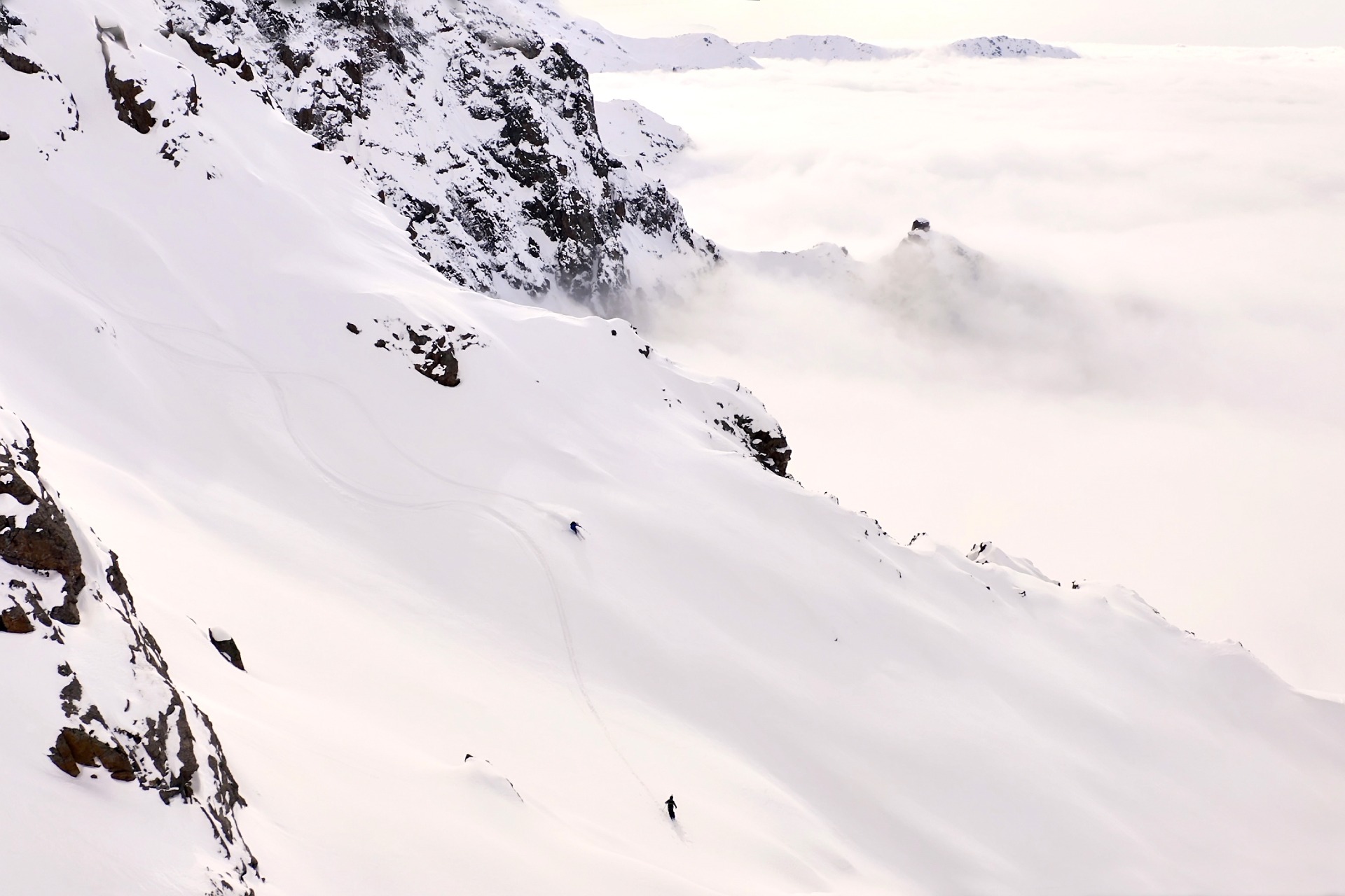 freeride Edelweiss peak in Shymbulak 