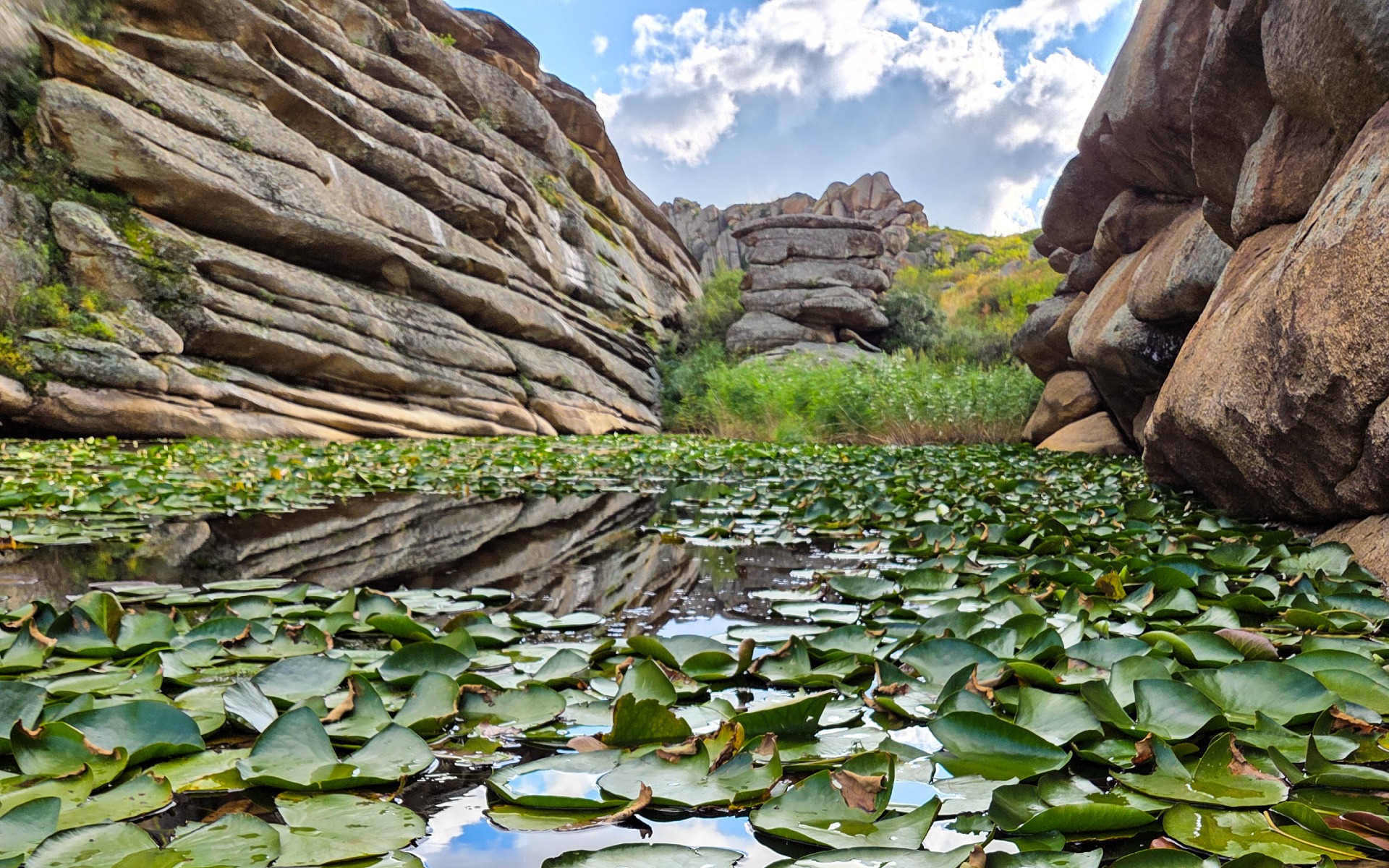 hiking on the lake in the mountains of East Kazakhstan