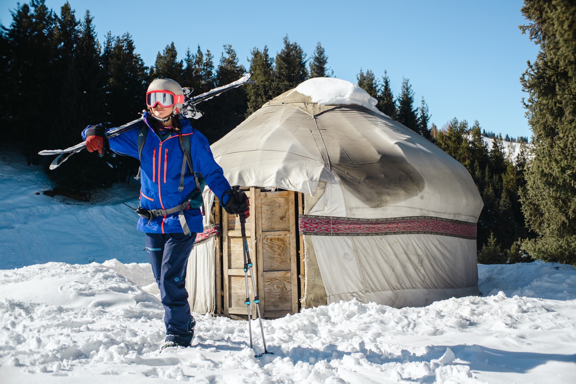 kazakh yurt in Butakovka gorge Almaty ski touring