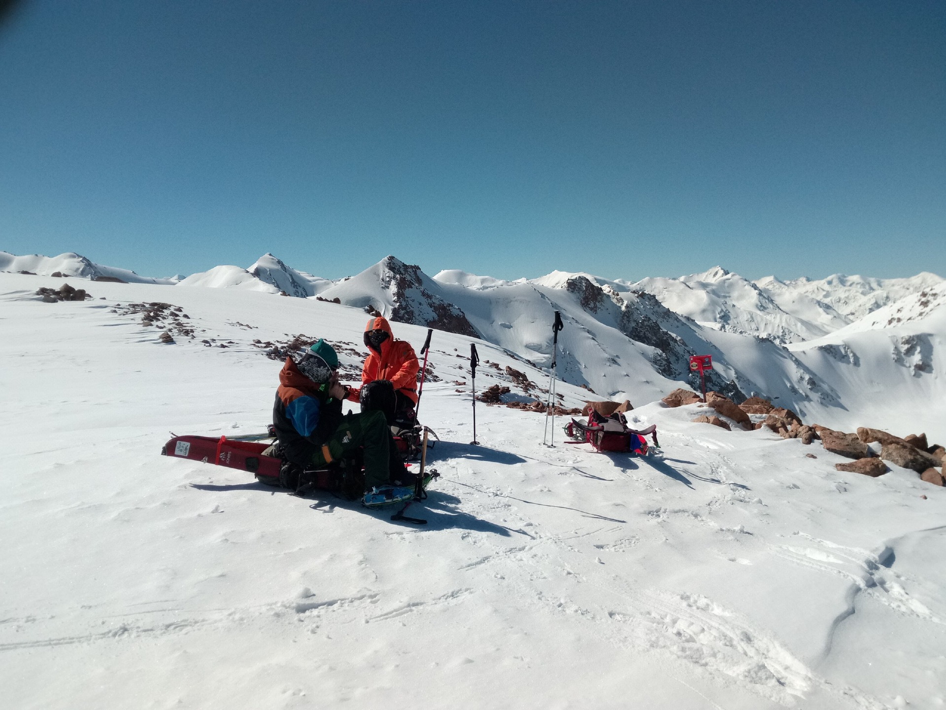 riders on the top of the peak in Almaty, Kazakhstan