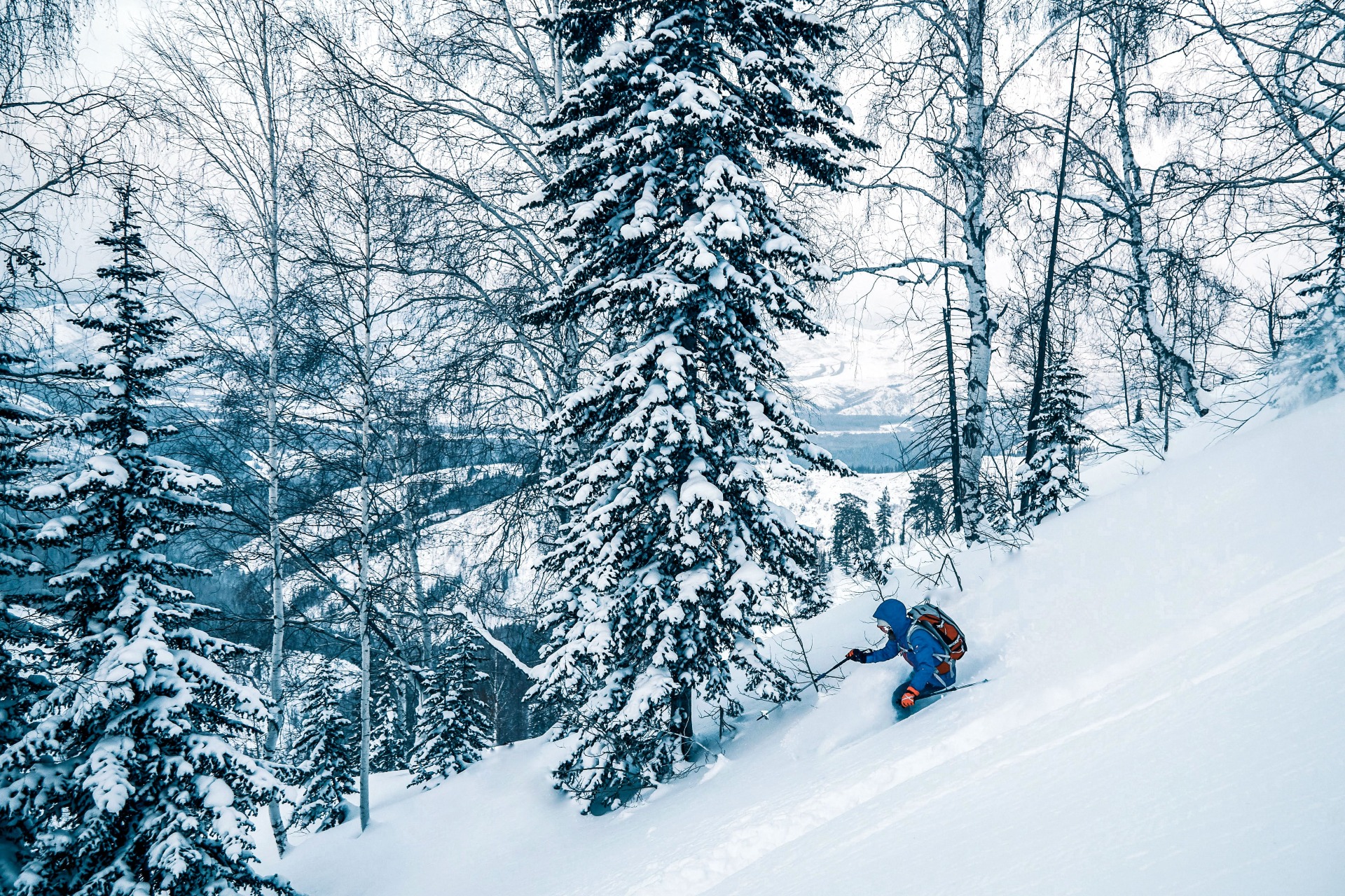 backcountry skiing n Ridder East Kazakstan