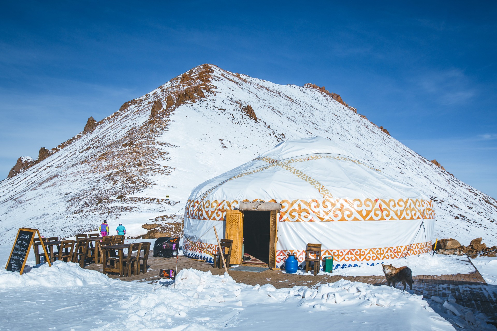 A yurt on talgar pass at Shymbulak