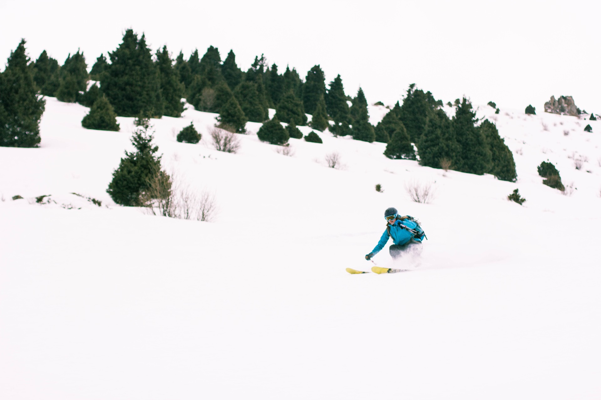 skiing powder from 3 brothers peak