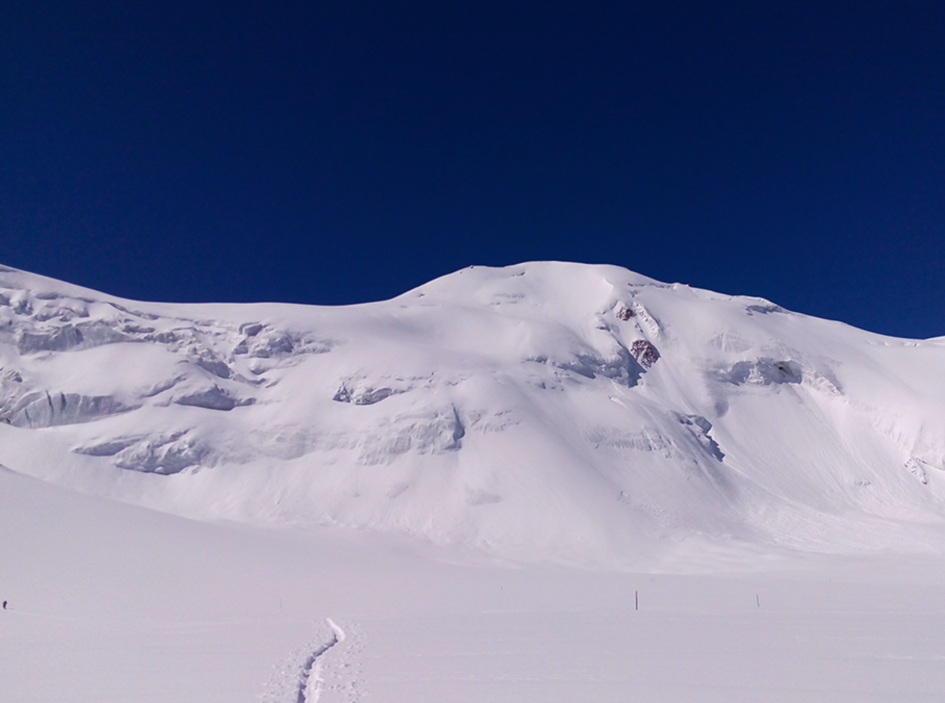 skintrack on Pogreb peak in Kazakhstan