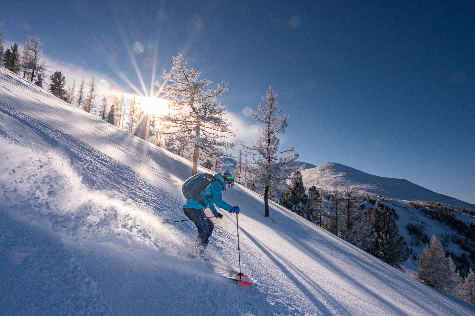 skiing powder in Ridder