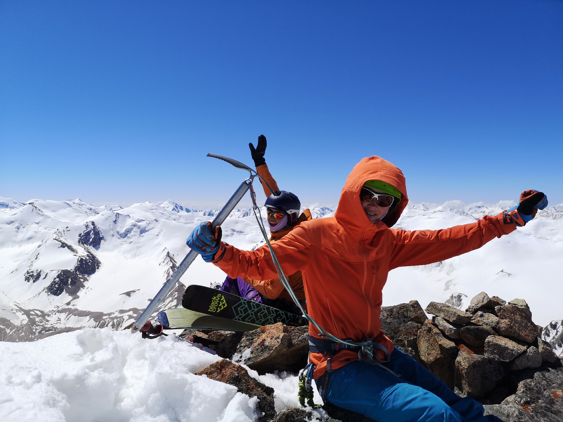 ski touring on SGU peak in Tuyuk-su